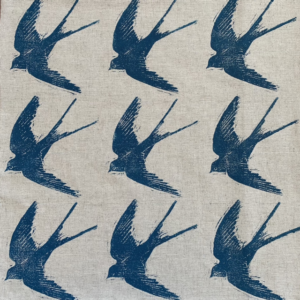 Cushion hand printed swallow4